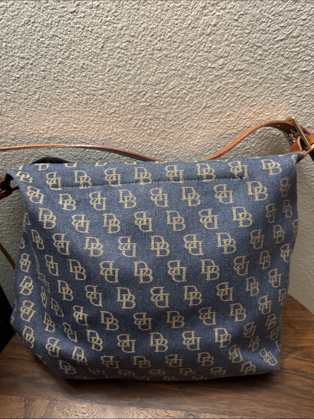 Vintage Dooney & Bourke Signature Denim Hobo Bag